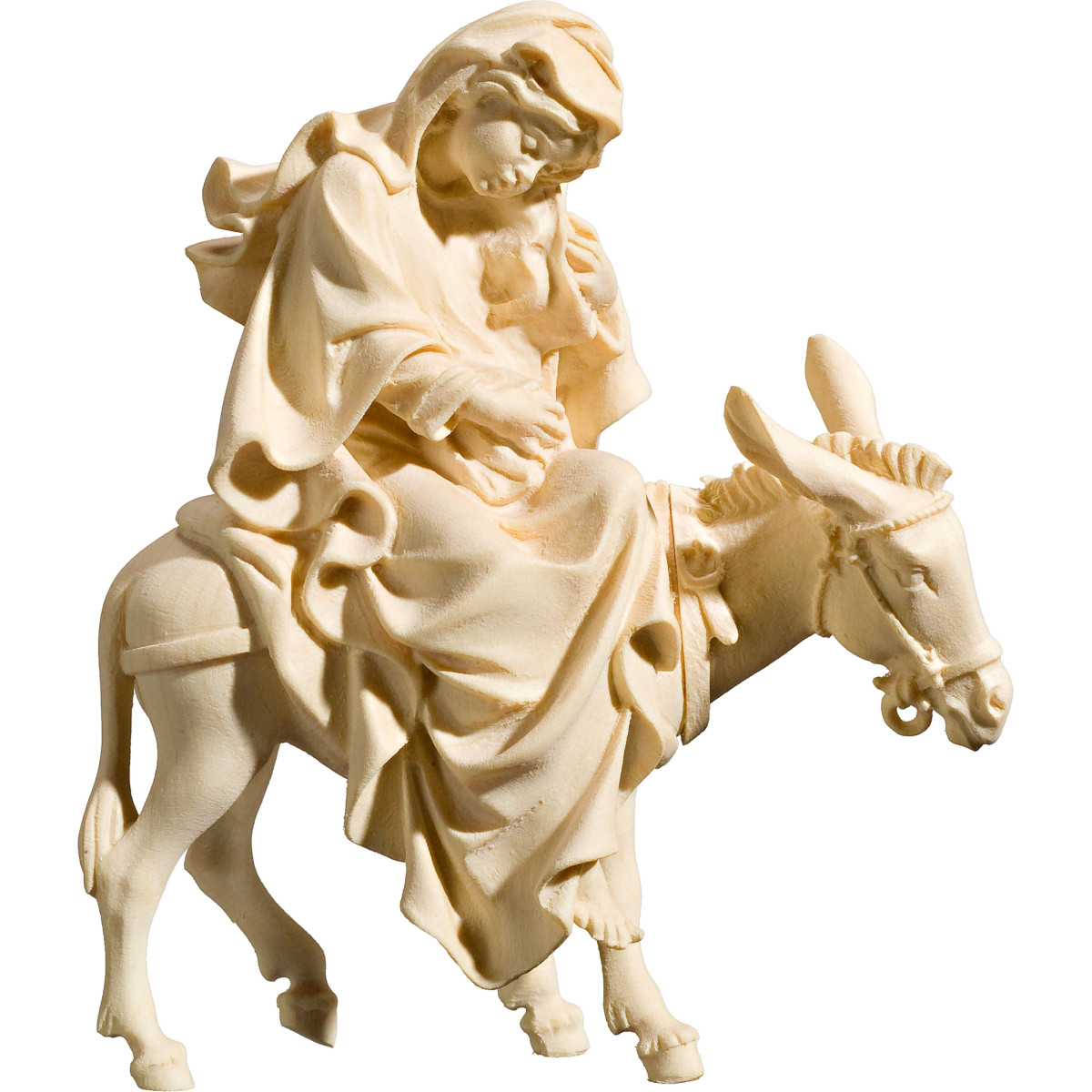 María en burro para búsqueda de albergue